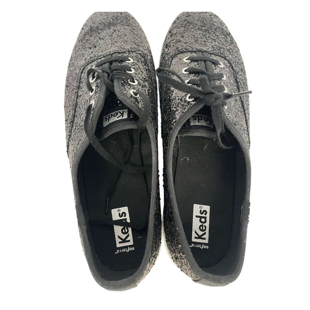 Keds Champion Black Glitter Sneakers Womens Low Top Lace Up Shoes, 11 - Picture 5 of 6